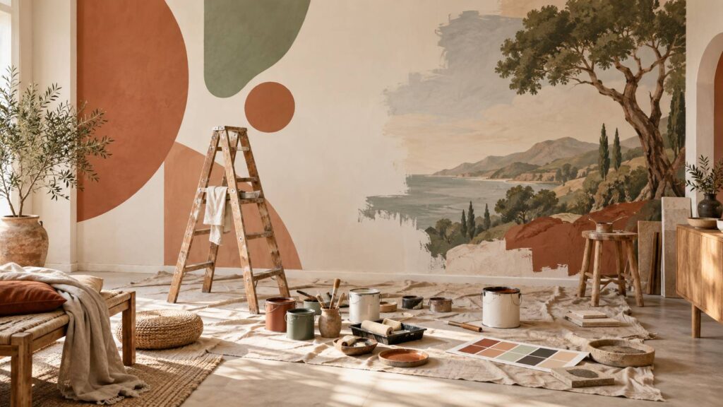 Illustration éditoriale du sujet : Prix d'une fresque murale : tarifs 2026